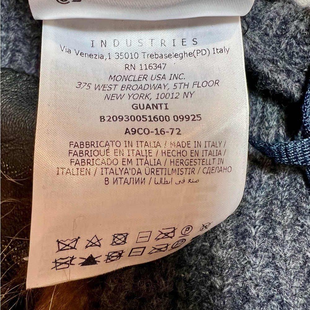 Moncler Wool, Cashmere, Marmot Fur Gloves Made in Italy Blue Grey NWT - Picture 6 of 14